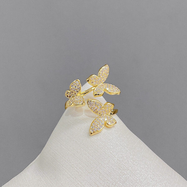 Butterfly Ring Female Niche Diamond Temperament Ring - Image 3