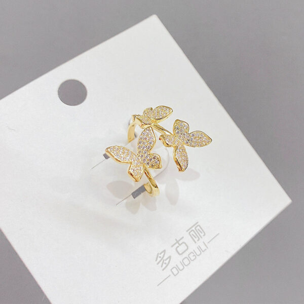 Butterfly Ring Female Niche Diamond Temperament Ring - Image 2
