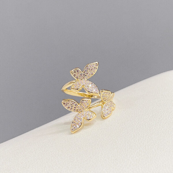 Butterfly Ring Female Niche Diamond Temperament Ring - Image 5