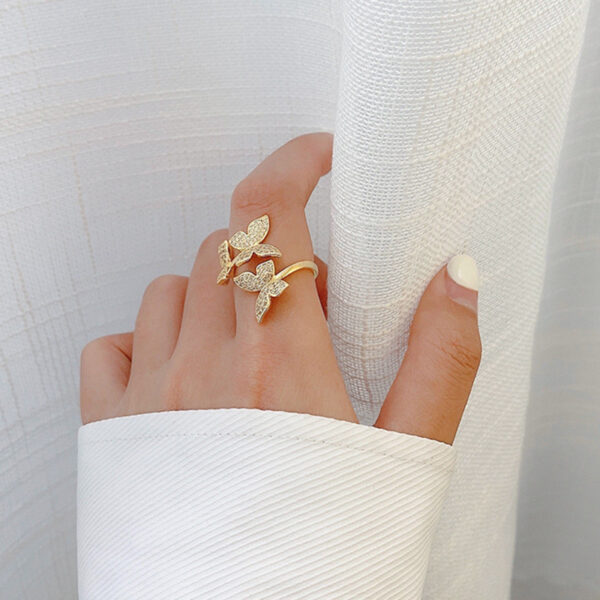 Butterfly Ring Female Niche Diamond Temperament Ring - Image 4