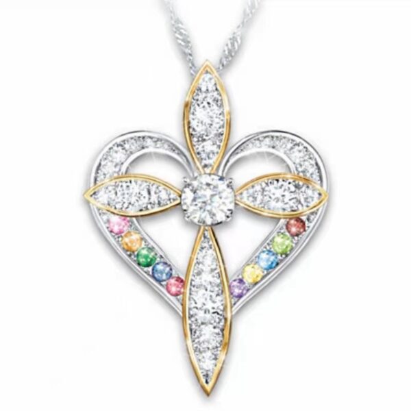 Fashion Love Heart Shaped Cross Pendant - Image 4