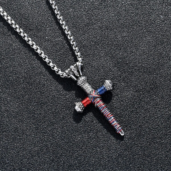 Personalized Nail Cross Pendant  Men's Necklace - Image 5