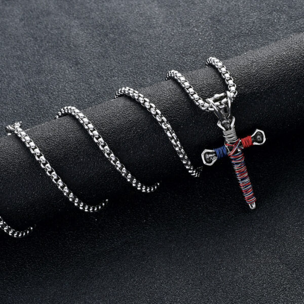 Personalized Nail Cross Pendant  Men's Necklace - Image 4